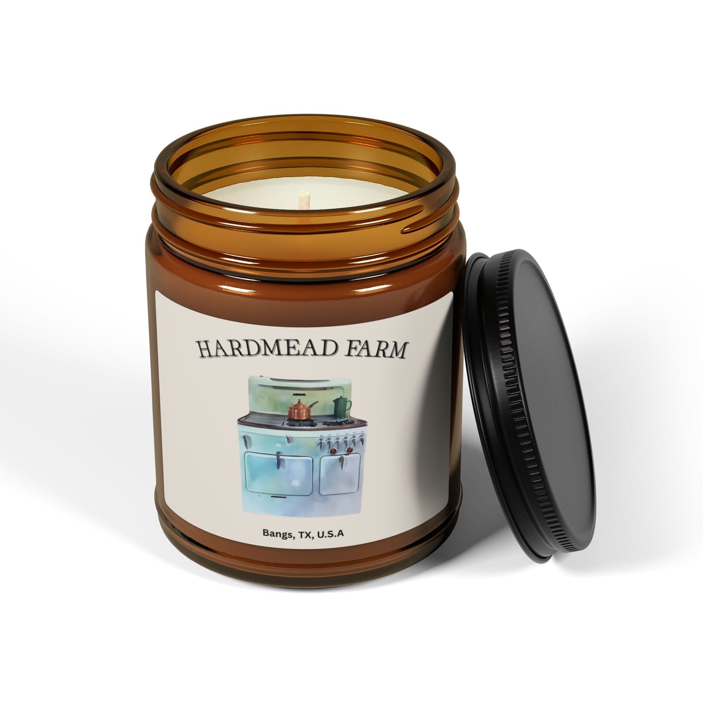 Hardmead Farm Scented Soy Candle - Eco-Friendly Amber Jar